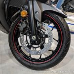 2018 Yamaha YZF-R3 Black front wheel at 2018 Auto Expo