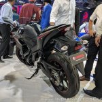 2018 Yamaha YZF-R3 Black rear left quarter at 2018 Auto Expo