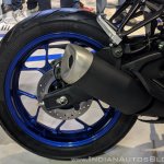 2018 Yamaha YZF-R3 Blue rear wheel at 2018 Auto Expo