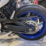 2018 Yamaha YZF-R3 Blue swingarm at 2018 Auto Expo