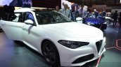 Alfa Romeo Giulia front three quarter at the 2016 Geneva Motor Show Live