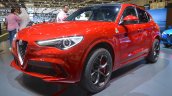 Alfa Romeo Stelvio Quadrifoglio front three quarters at 2017 Dubai Motor Show